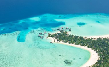 Aerial view on Maldives island, Raa atol clipart