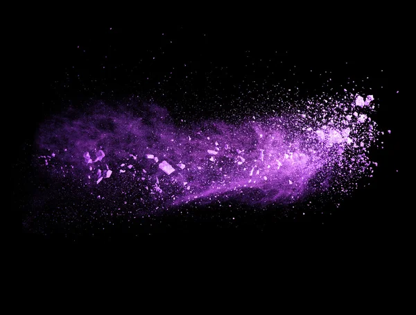 Purple powder on black background — Stock Photo, Image