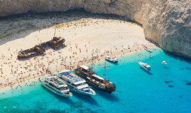 Navagio beach, Zakinthos, Yunanistan