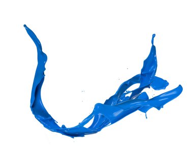 Beyaz arka plan üzerinde izole mavi boya splash