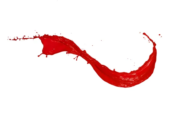 Red paint splash, isolated on white background — Stock Photo, Image