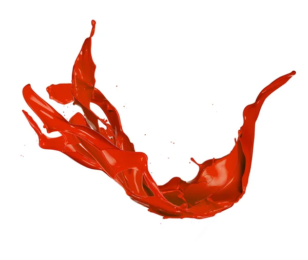 Salpicadura de pintura roja, aislada sobre fondo blanco — Foto de Stock