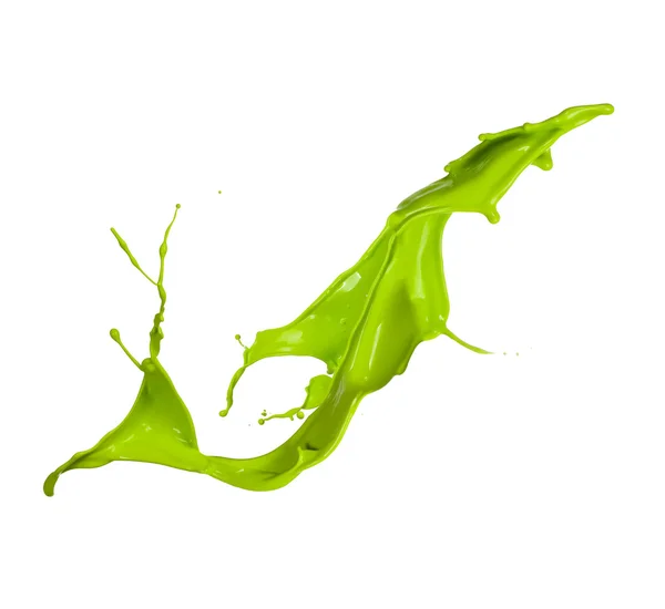 Green paint splash, isolated on white background — Stock Photo, Image