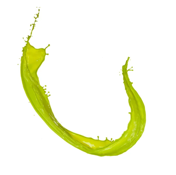 Grüne Farbspritzer, isoliert auf weißem Hintergrund — Stockfoto