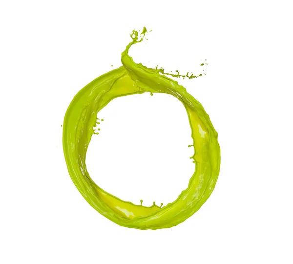 Círculo de pintura verde, aislado sobre fondo blanco —  Fotos de Stock