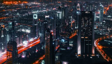 Sheikh Zayed Road, Dubai, hava vief