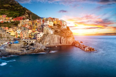 Eski köy Manarola, İtalya kıyılarında