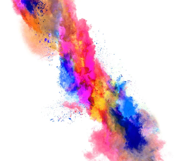 Explosión de polvo de color sobre fondo blanco — Foto de Stock