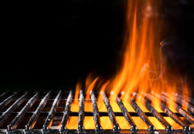 Empty grill grid with fire clipart