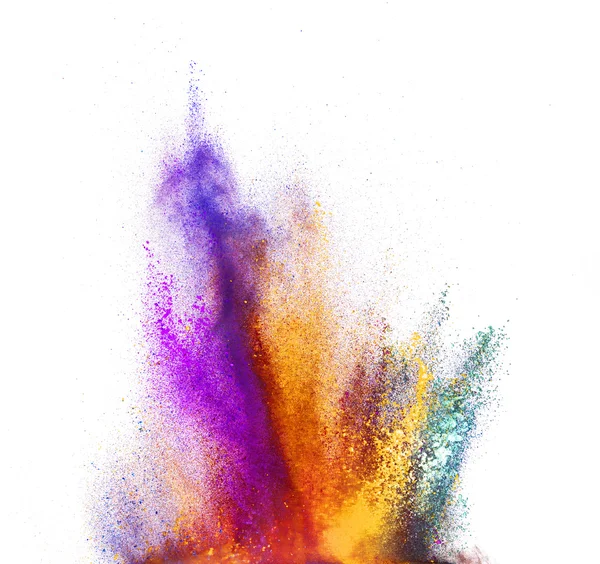 Explosion de poudre colorée sur fond blanc — Photo