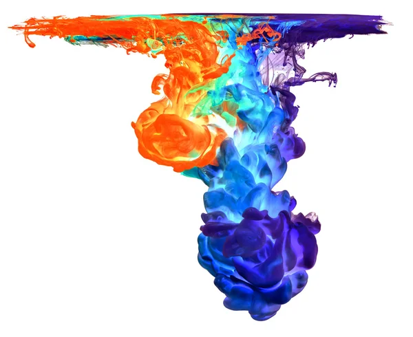 Colored ink in water creating abstract shape — Stock Photo, Image