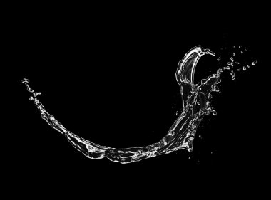 mavi su sıçraması siyah arkaplanda izole edildi