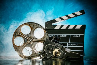 Retro film üretim aksesuarları natürmort