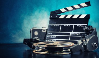 Retro film üretim aksesuarları natürmort