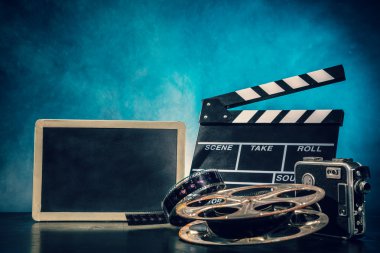 Retro film üretim aksesuarları natürmort