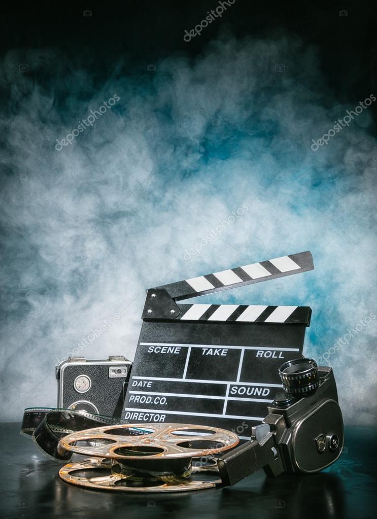 Retro film production accessories still life — Stock Photo