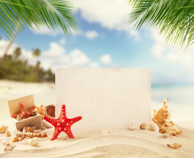 Yaz plaj boş kağıt ile
