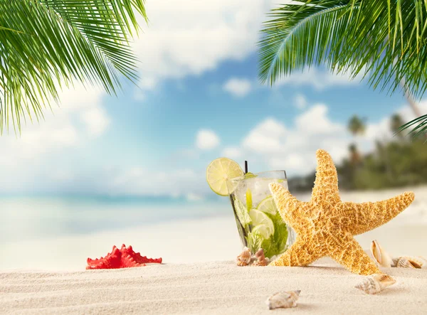 Summer drink on beach — Stock Photo, Image