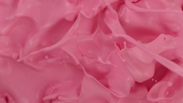 Super Slow Motion Splashing Pink Paint Abstract Background Filmed High — Stock Video
