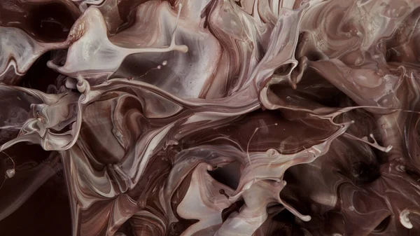 Closeup Splashing Hot Chocolate Milk Freeze Motion — Foto Stock