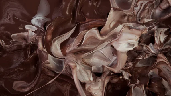 Крупним Планом Розбризкування Гарячого Шоколаду Молоком Заморожування Руху — стокове фото