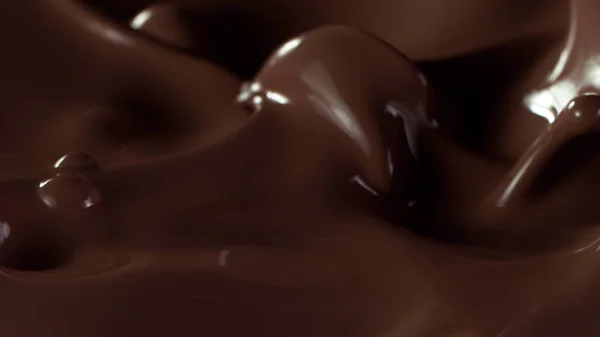 Closeup Splashing Hot Chocolate Freeze Motion — Zdjęcie stockowe