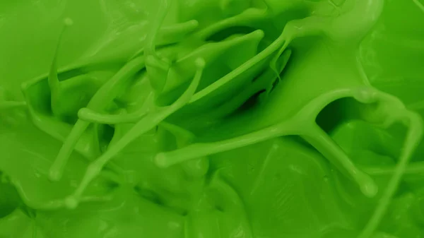 Green Paint Splashes Abstract Background Freeze Motion — Fotografia de Stock