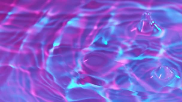 Super Slow Motion Splashing Water Wave Illuminated Neon Lights Filmed — Αρχείο Βίντεο