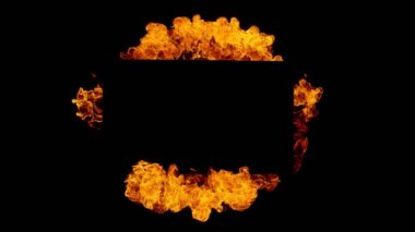 Siyah arka planda izole edilmiş çok yavaş bir ateş çerçevesi. Yüksek hızlı sinema kamerası, 1000 fps.