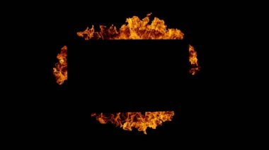 Siyah arka planda izole edilmiş çok yavaş bir ateş çerçevesi. Yüksek hızlı sinema kamerası, 1000 fps.