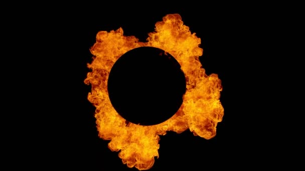 火圈在黑色背景下的超慢速运动 用高速摄像机拍摄 每秒1000帧 — 图库视频影像