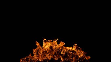 Siyah arka planda izole edilmiş süper yavaş ateş patlaması. Yüksek hızlı sinema kamerası, 1000 fps.