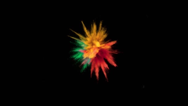Mouvement Super Lent Explosion Poudre Colorée Filmé Sur Caméra Cinéma — Video