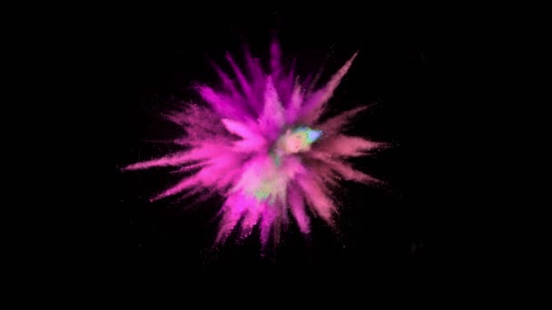 超慢运动的彩色粉末爆炸 用高速摄像机拍摄 每秒1000英尺 — 图库视频影像
