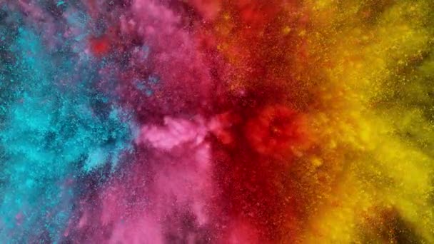Super Powolny Ruch Kolorowego Wybuchu Proszku Nagrywane Szybkim Aparacie Kinowym — Wideo stockowe