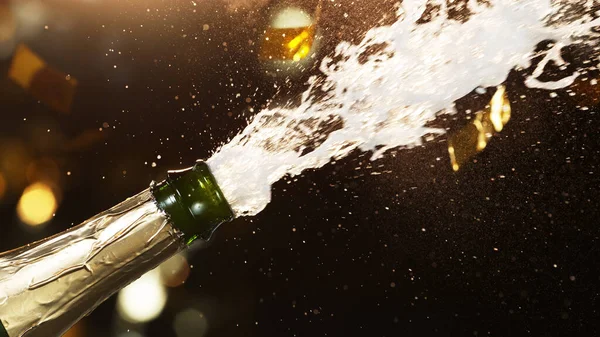 Šampaňské Stříkance Černém Pozadí — Stock fotografie