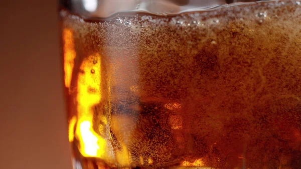 Closeup Cola Drink Ice Cubes Studio Macro Shot — Stock Photo, Image