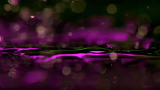 Super Slow Motion Spruzzi Acqua Onda Illuminata Luci Neon Girato — Video Stock