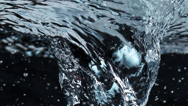Detalj Virvlende Vann Med Bobler Tett Abstrakt Akevakterbakgrunn – stockfoto