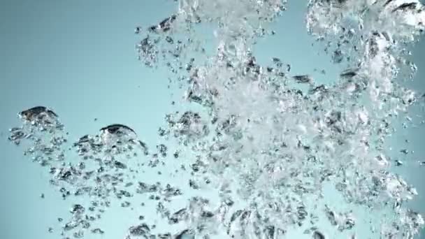 Super Slow Motion Bubblande Vatten Detalj Inspelning Höghastighetsbio Kamera 1000 — Stockvideo