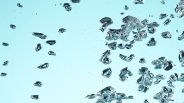 Kaynayan suyun çok yavaş hareket etmesi. Yüksek hızlı sinema kamerası, 1000 fps..