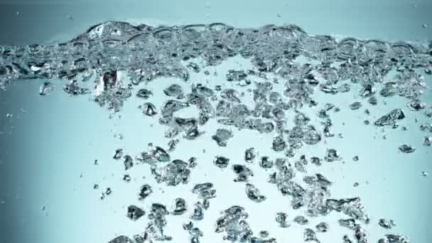 Super Slow Motion Bubbling Water Detail Filmed High Speed Cinema — Stock Video