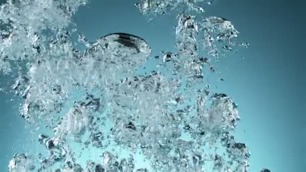 Super Slow Motion Acqua Bollente Dettaglio Girato Cinepresa Alta Velocità — Video Stock