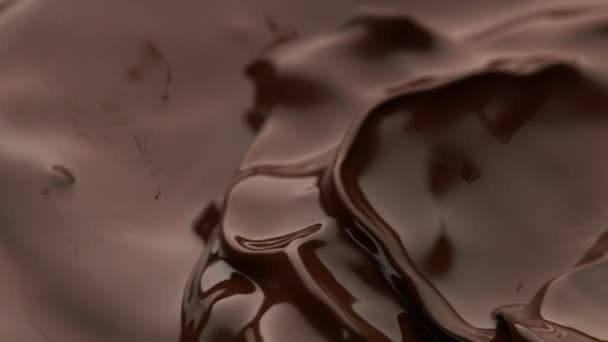 Super Cámara Lenta Las Ondas Chocolate Caliente Oscuro Filmado Cámara — Vídeos de Stock