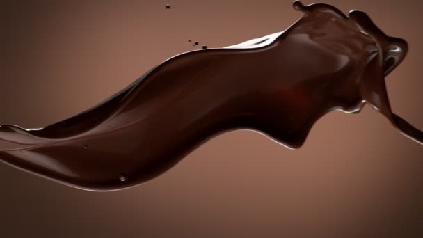 Szuper Lassított Felvétel Sötét Forró Csokoládé Fröccsenés Filmre Véve Nagy — Stock videók