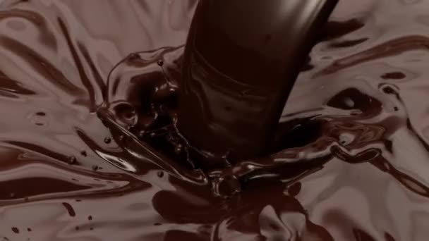 Super Câmera Lenta Chocolate Quente Escuro Derramando Twister Filmado Com — Vídeo de Stock