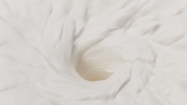 Super Slow Motion Mixing Cream Milk Detail Filmed High Speed — Stock Video