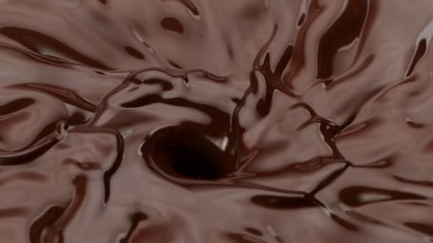 Super Slow Motion Van Donkere Warme Chocoladetwister Gefilmd Hoge Snelheid — Stockvideo