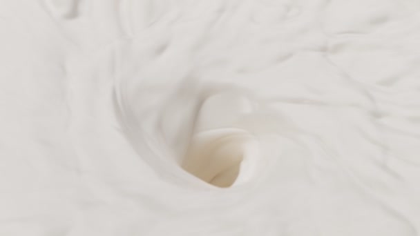 Super Slow Motion Mixing Cream Milk Detail Filmed High Speed — Stock Video