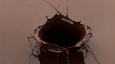 Sıcak çikolata kaplama sıçrama, soyut tatlı arka plan